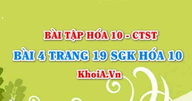 Bài 4 trang 19 SGK Hoá 10 Chân trời sáng tạo